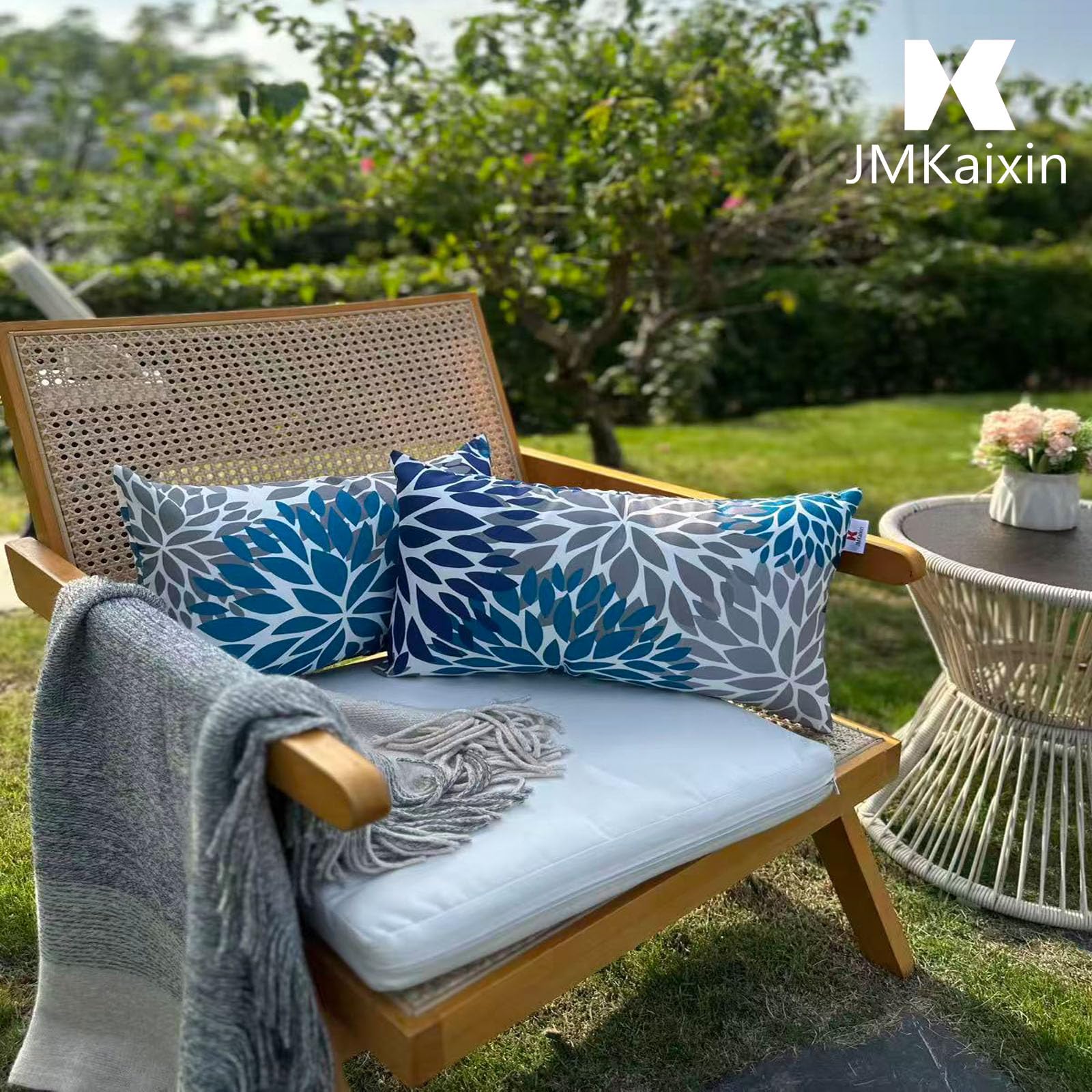 JMKaixin 12x20 outdoor lumbar cushions for living rooms or cafes.