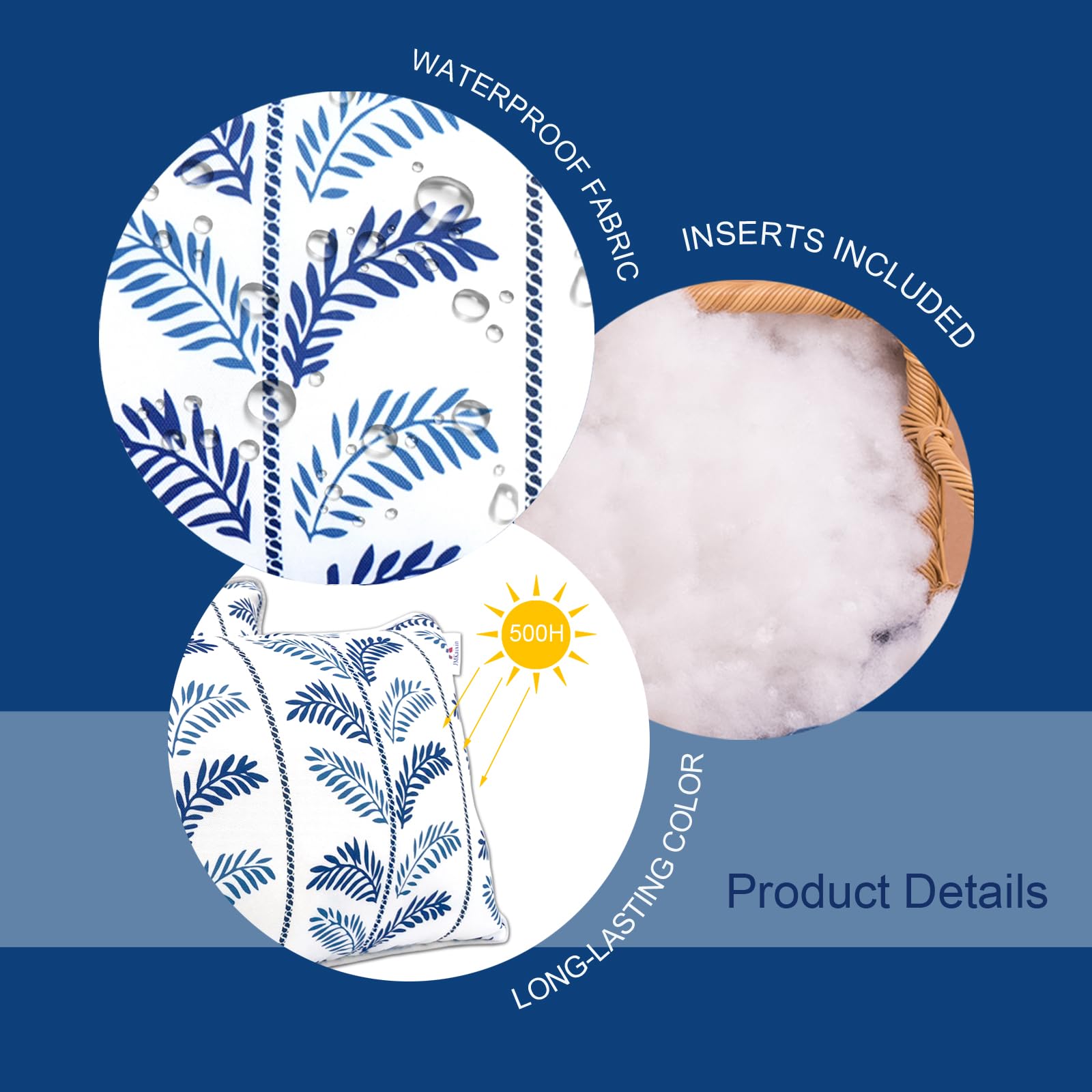 JMKaixin waterproof and stain-resistant pillow cover for easy outdoor care
