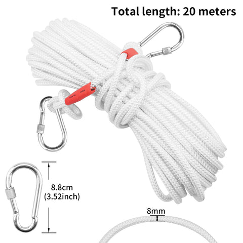 Internal steel core minimizes twisting for easy snag free raises