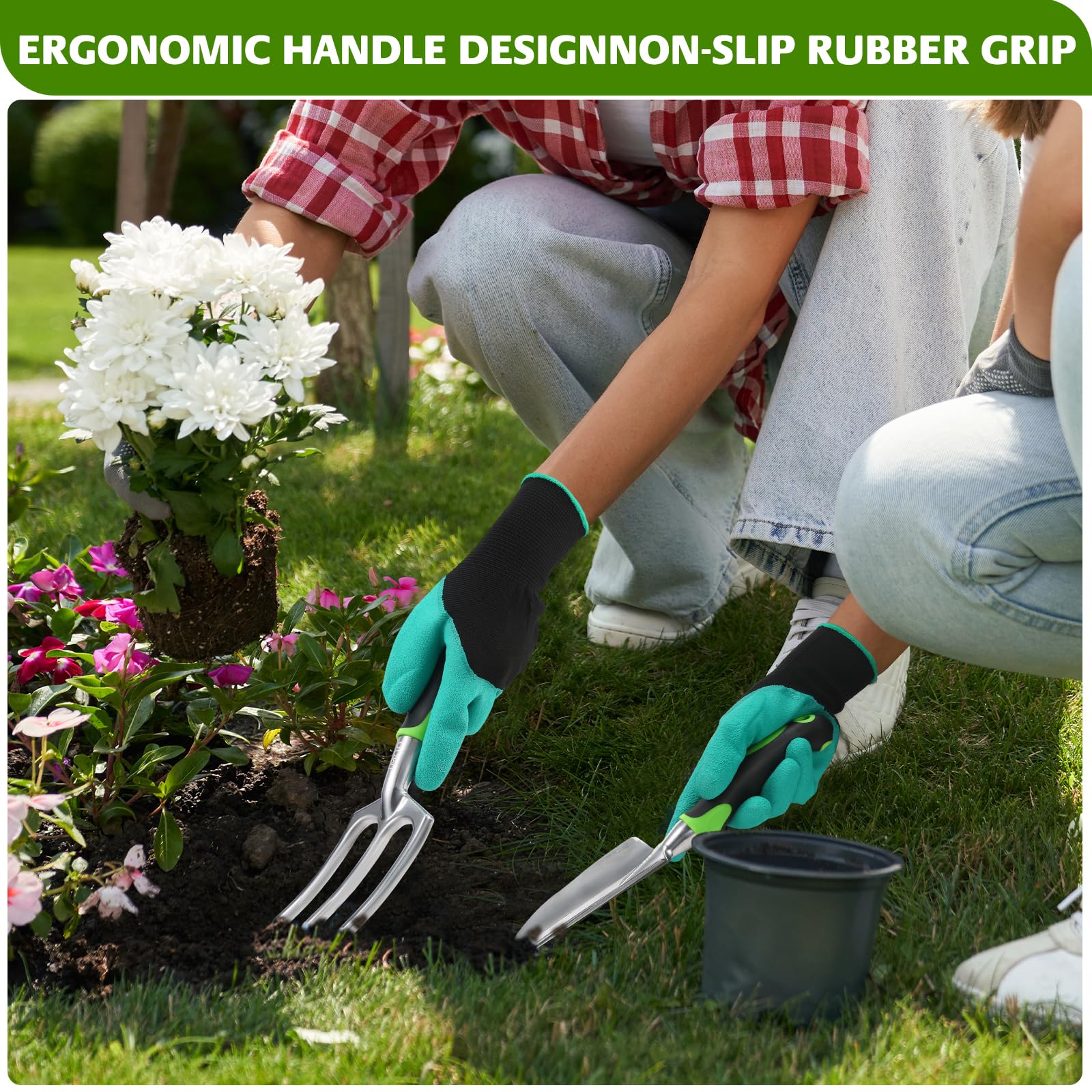 JMOO gardening tools gift idea for enthusiasts, moms, or dads who love plants.