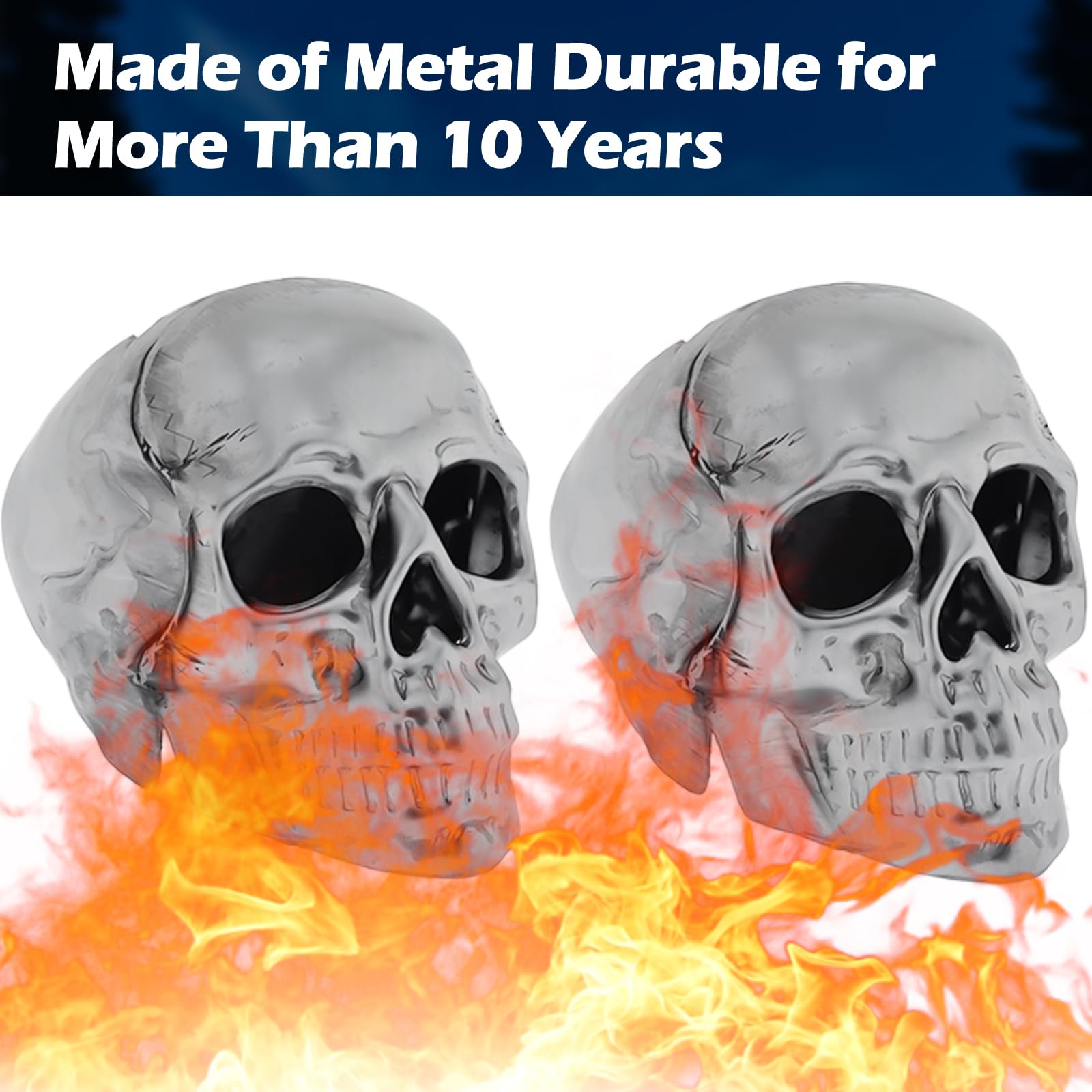 Jmofo demon skull fire pit creates dramatic focal point and conversation starter.