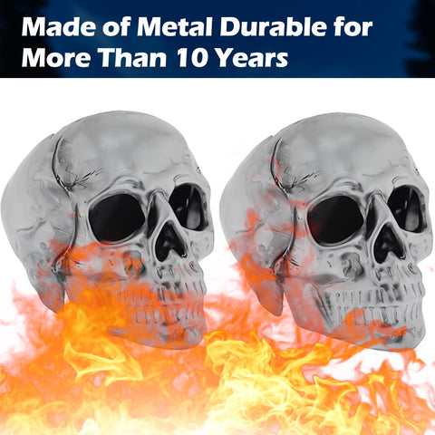 Jmofo demon skull fire pit creates dramatic focal point and conversation starter.