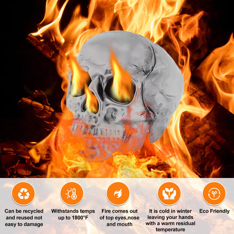 Jmofo skull charcoal decor for fire pit promotes bold outdoor decor and year-round display.