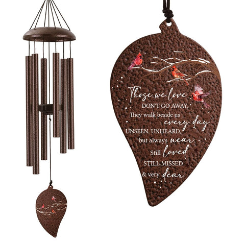 JMsuertes cardinal wind chimes in memory ready for yard display with comforting memories