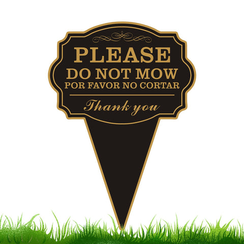 JMXINHANG Do Not Mow yard sign 10x14 front view with bilingual message