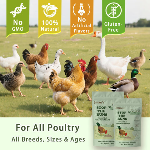 Jmxu's Chicken Gut Modulator used with ducks and geese in a multipoultry setup.