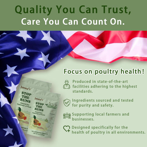 Jmxu's Chicken Gut Modulator water-dosing ratio shows 0.07 oz per 1.06 gal.