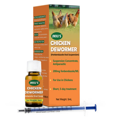 Jmxus chicken dewormer bottle pour for easy dosing and weeklong flock protection.