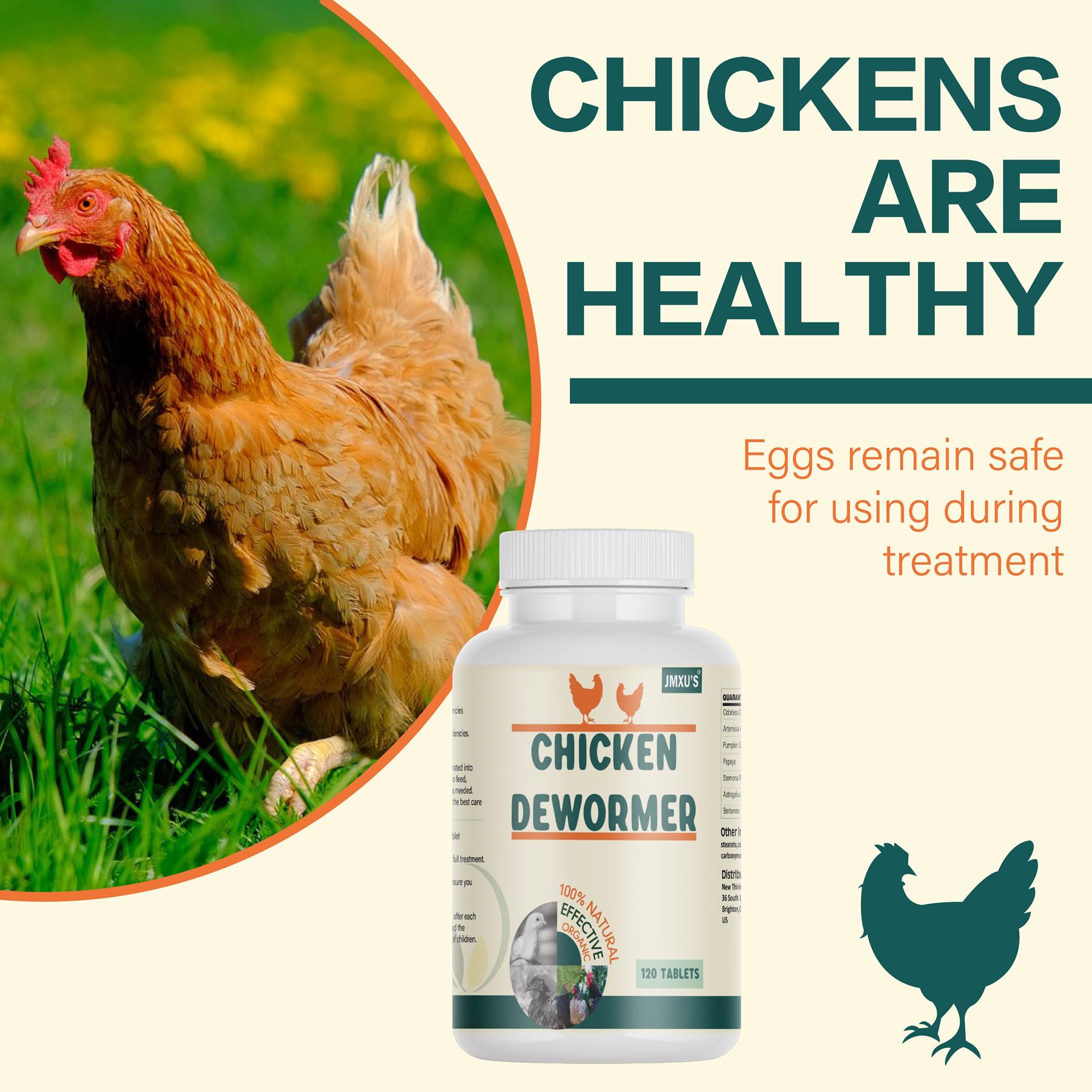 Eggs safe to eat from birds treated with Jmxu's Chicken Dewormer.
