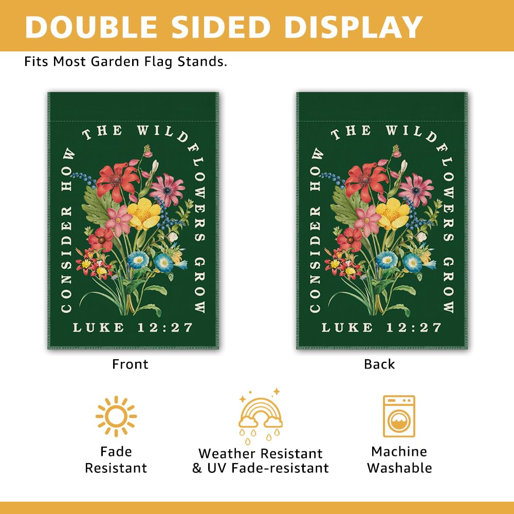 JMYROG double-sided print garden flag, vivid colors for outdoor use
