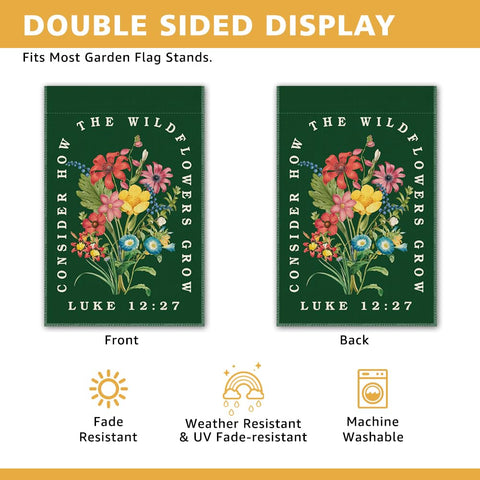 JMYROG double-sided print garden flag, vivid colors for outdoor use