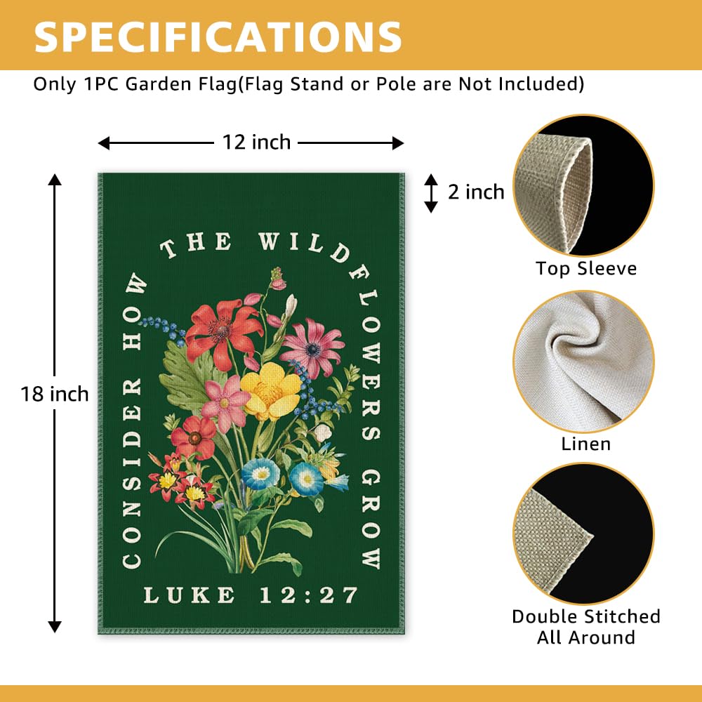 JMYROG outdoor Christian garden flag, double-sided design for porch or yard display