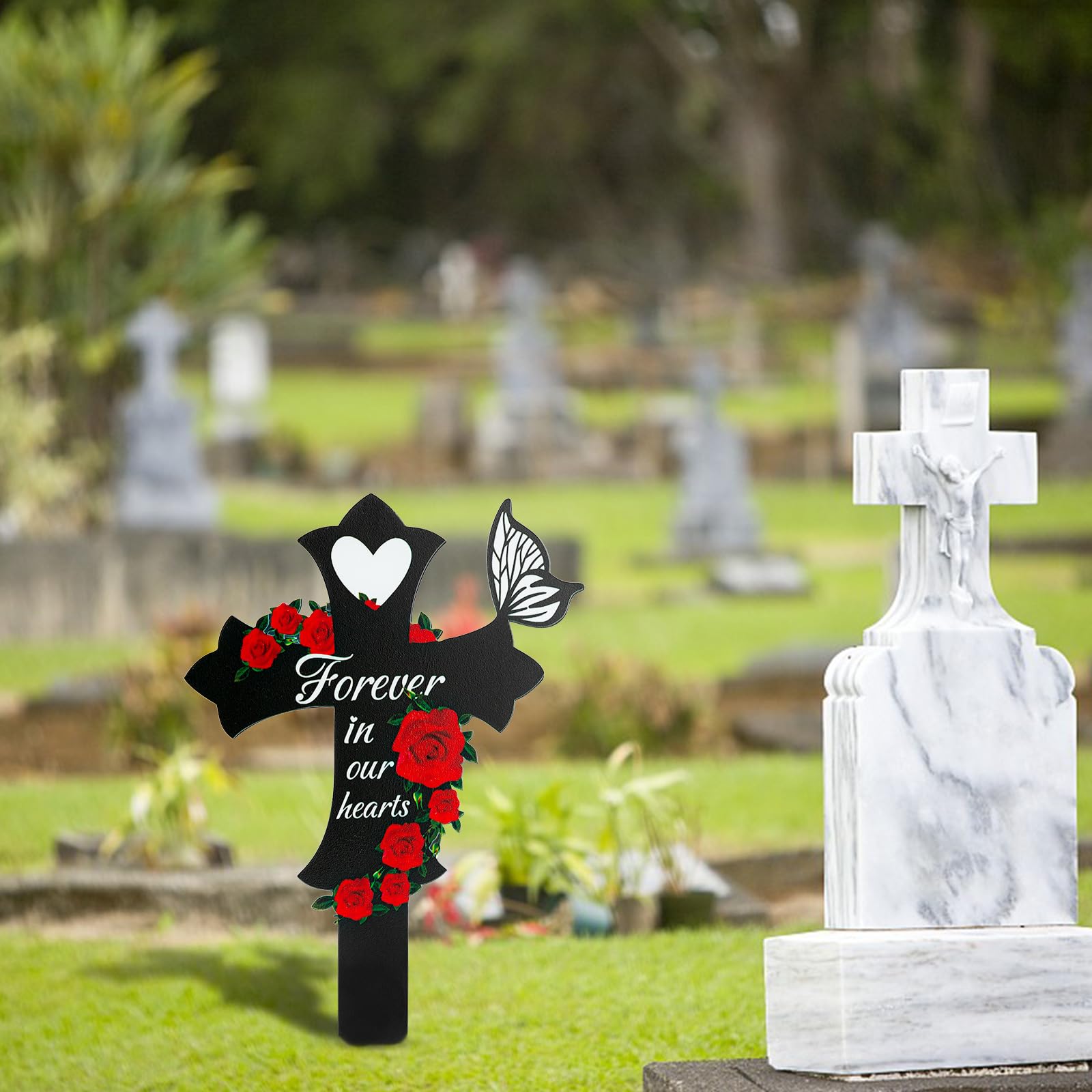 JMZYJZH artificial flowers cemetery decor; lifelike blooms to honor loved ones with dignity