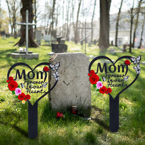 JMZYJZH memorial heart grave marker for cemetery, enhances outdoor tribute.