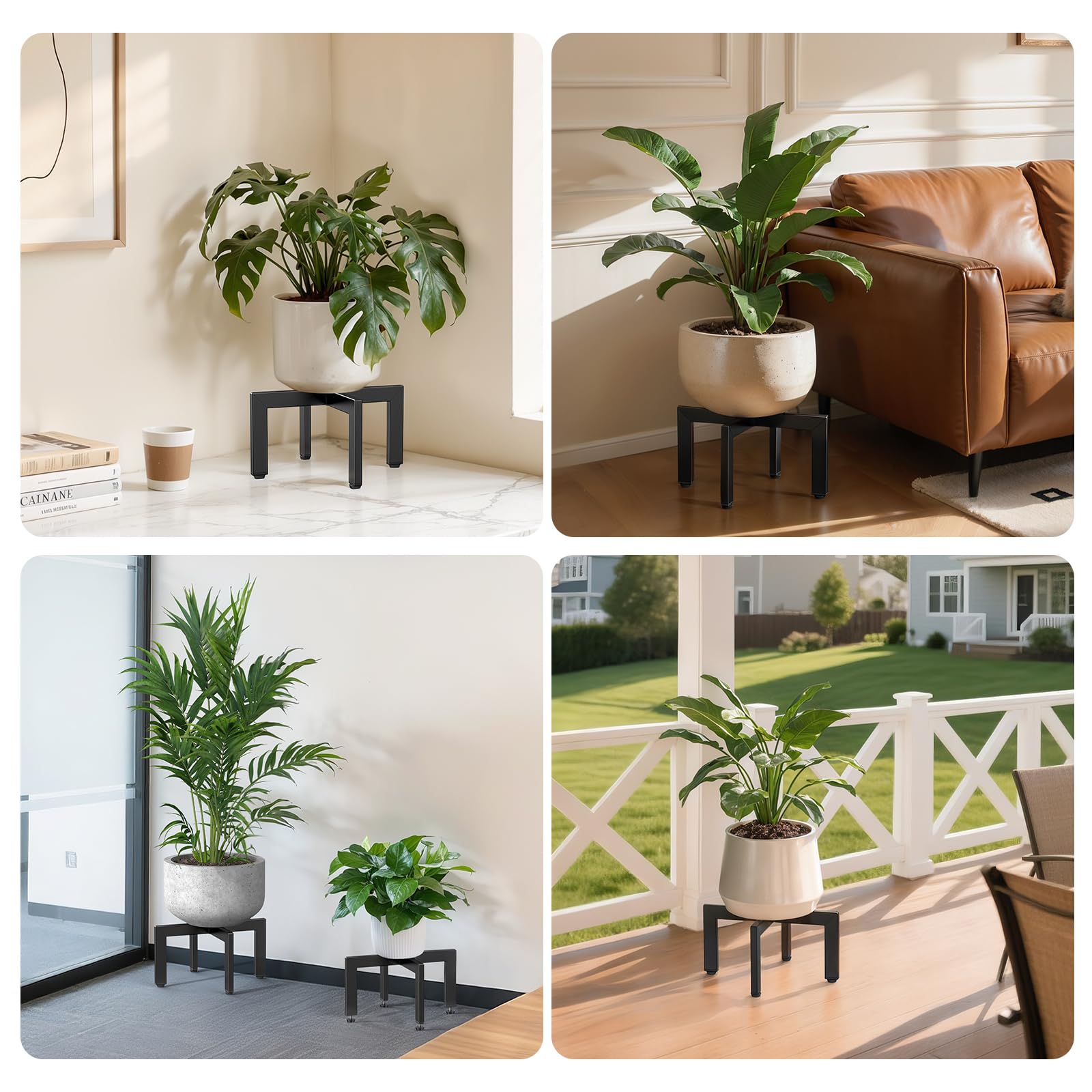 JND black plant stand adds modern decor to any space