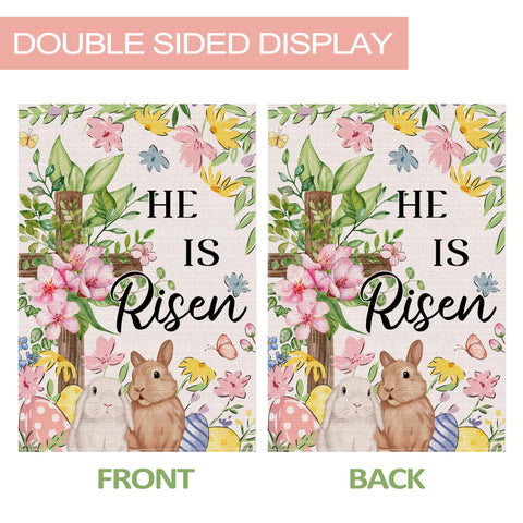 JNDJE double-sided Easter flag for vibrant outdoor visibility