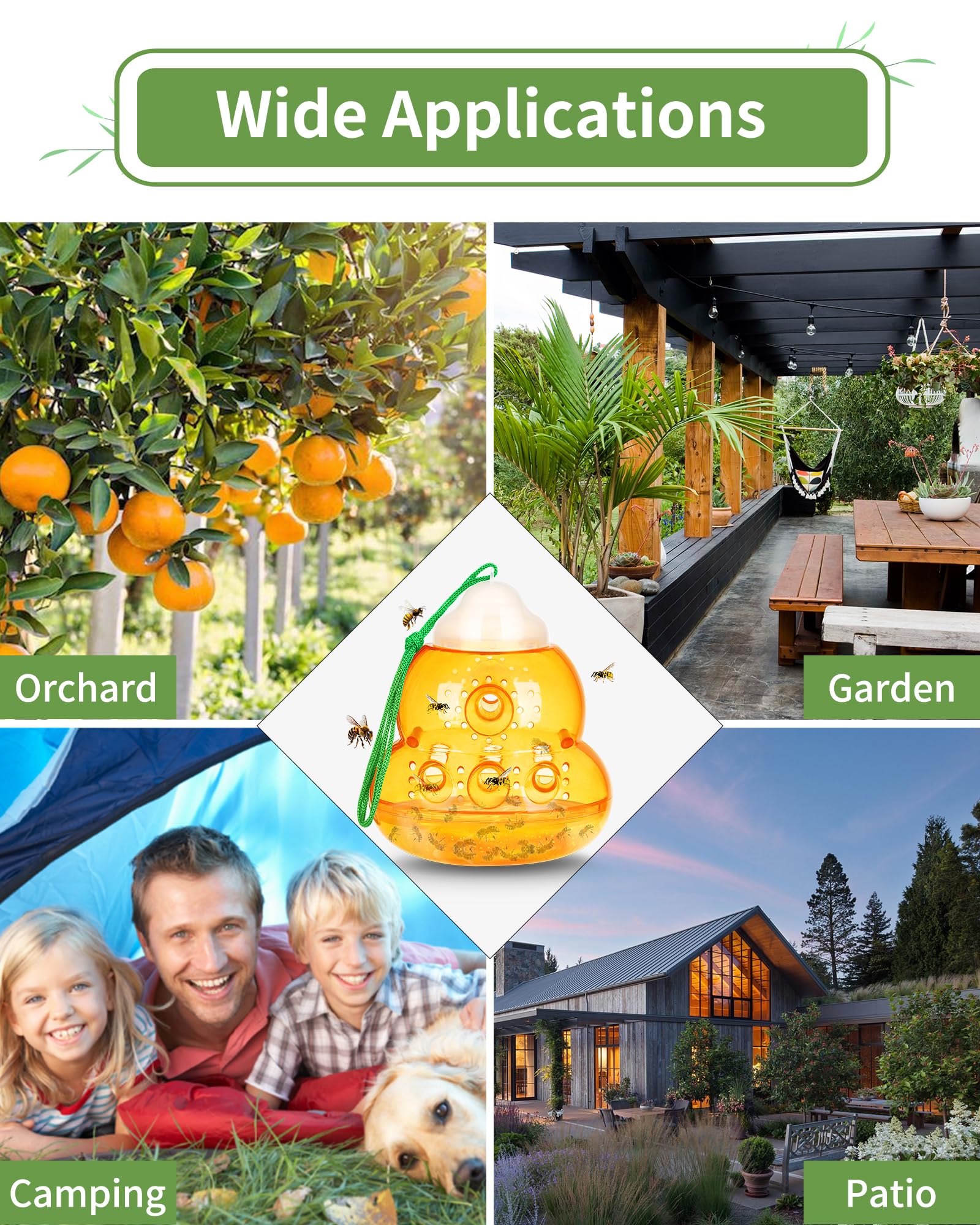 JNKNT Wasp Trap orange color boosts outdoor visibility and use.