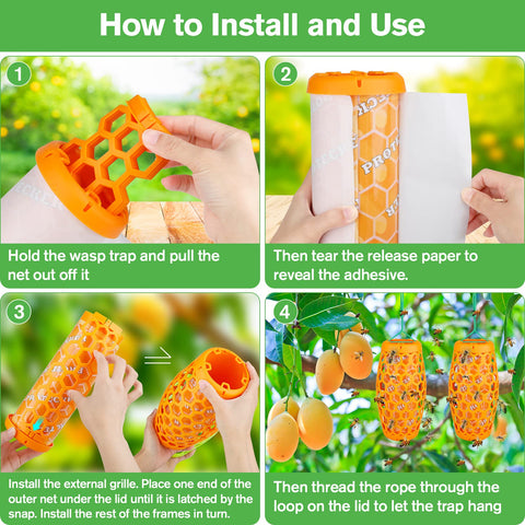 JNKNT Wasp Trap orange garden display blends with outdoor spaces while trapping.
