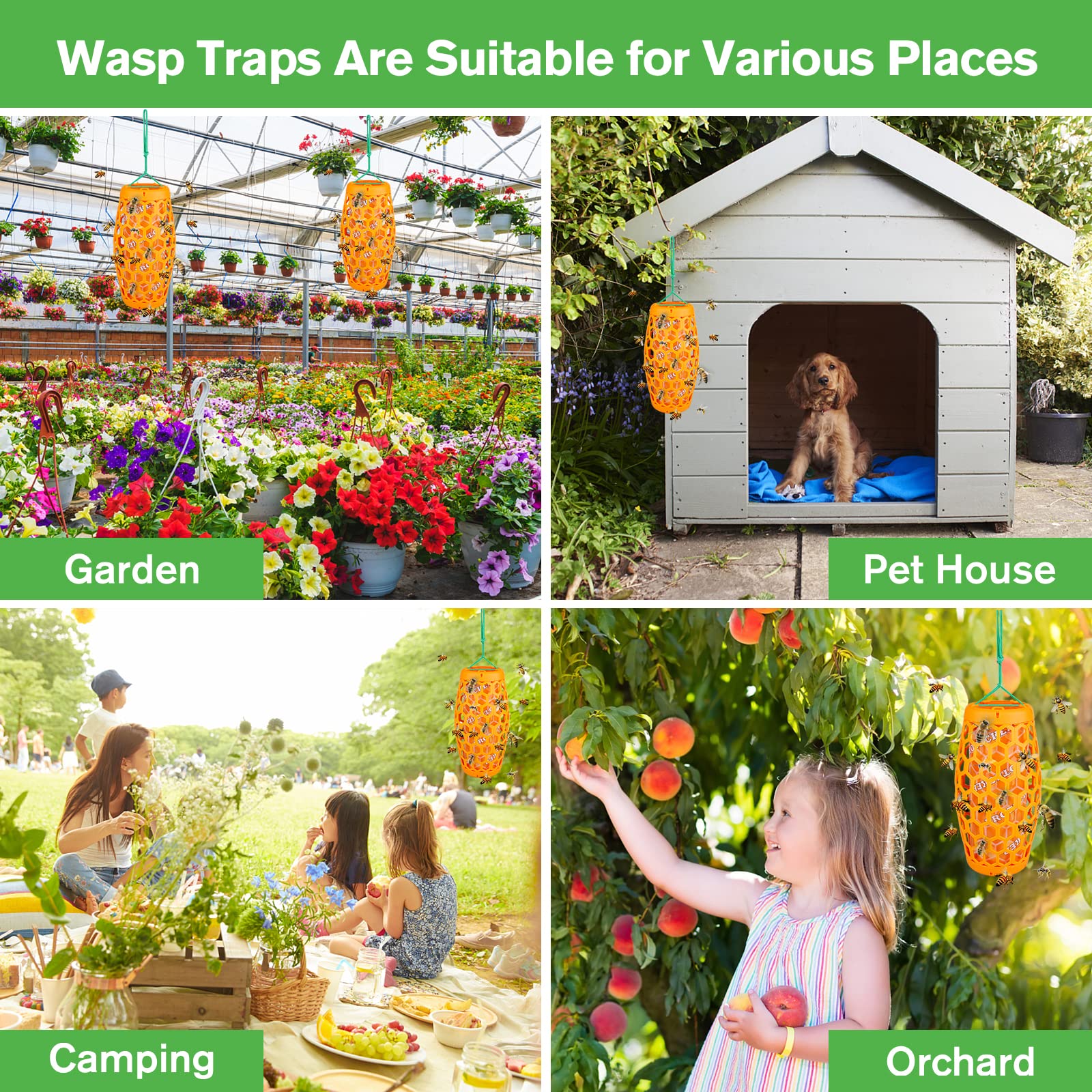 JNKNT Wasp Trap orange outdoor-use pack ready for quick setup.