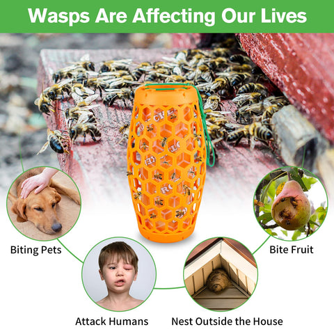 JNKNT Wasp Trap orange side view highlights compact, durable design for versatile placement.