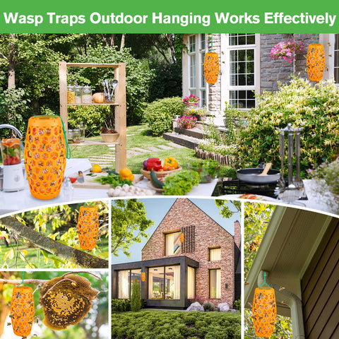 JNKNT Wasp Trap orange weather-resistant construction endures sun and rain.