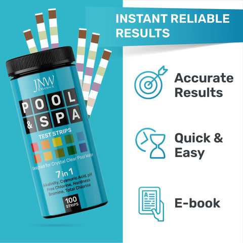 JNW Direct pool-spa test strips display results clearly for reliable maintenance.