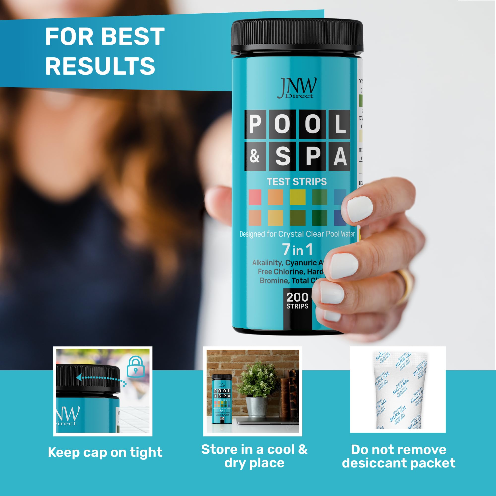 Pool and spa testing setup using JNW Direct strips