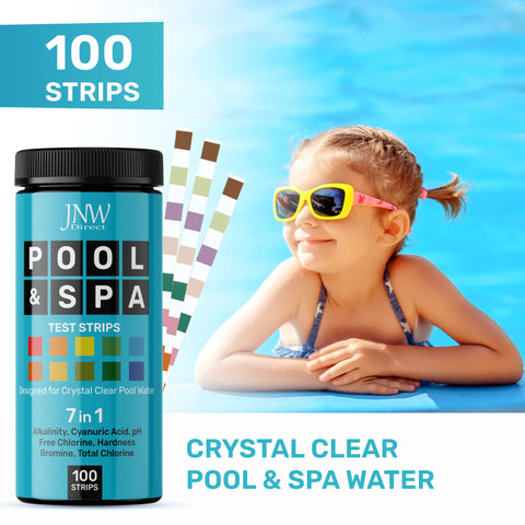JNW Direct pool test strips dip into water for fast, easy results.