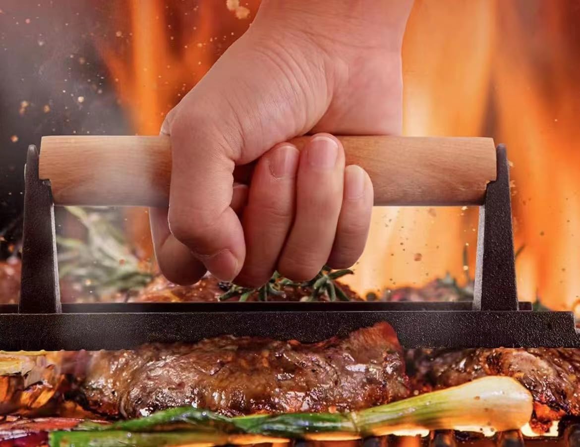 JNXHON cast-iron construction offers durable performance and consistent searing