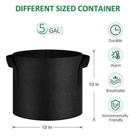 JNYONG 5-gallon grow bag handle detail highlights reinforced grip for easy moving