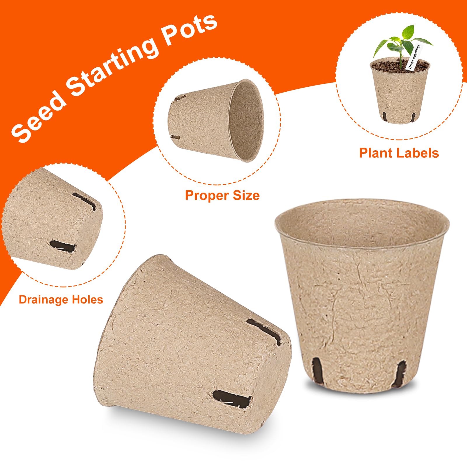 JNYONG biodegradable peat pots made from pulp fibers that break down in soil.