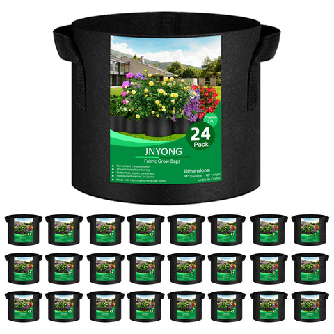 JNYONG 24-pack grow bag front view for compact indoor gardening.