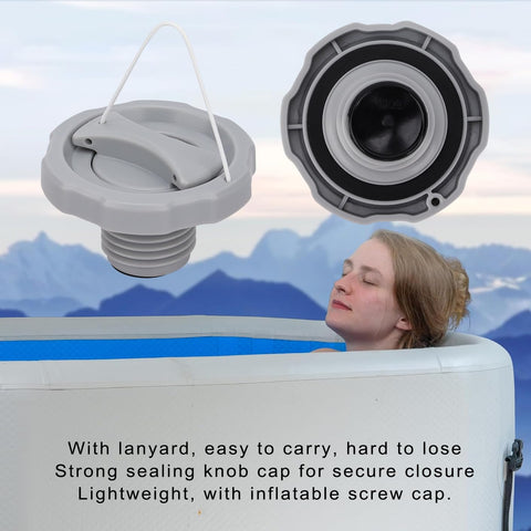 JoaSinc P05767 air valve cap with lanyard for portable spa handling.