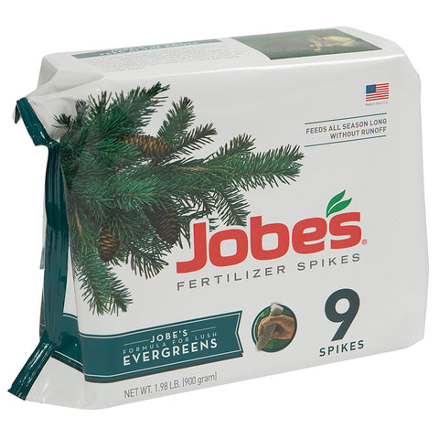 Jobe's evergreen spikes for dripline application support steady root nourishment and minimal runoff