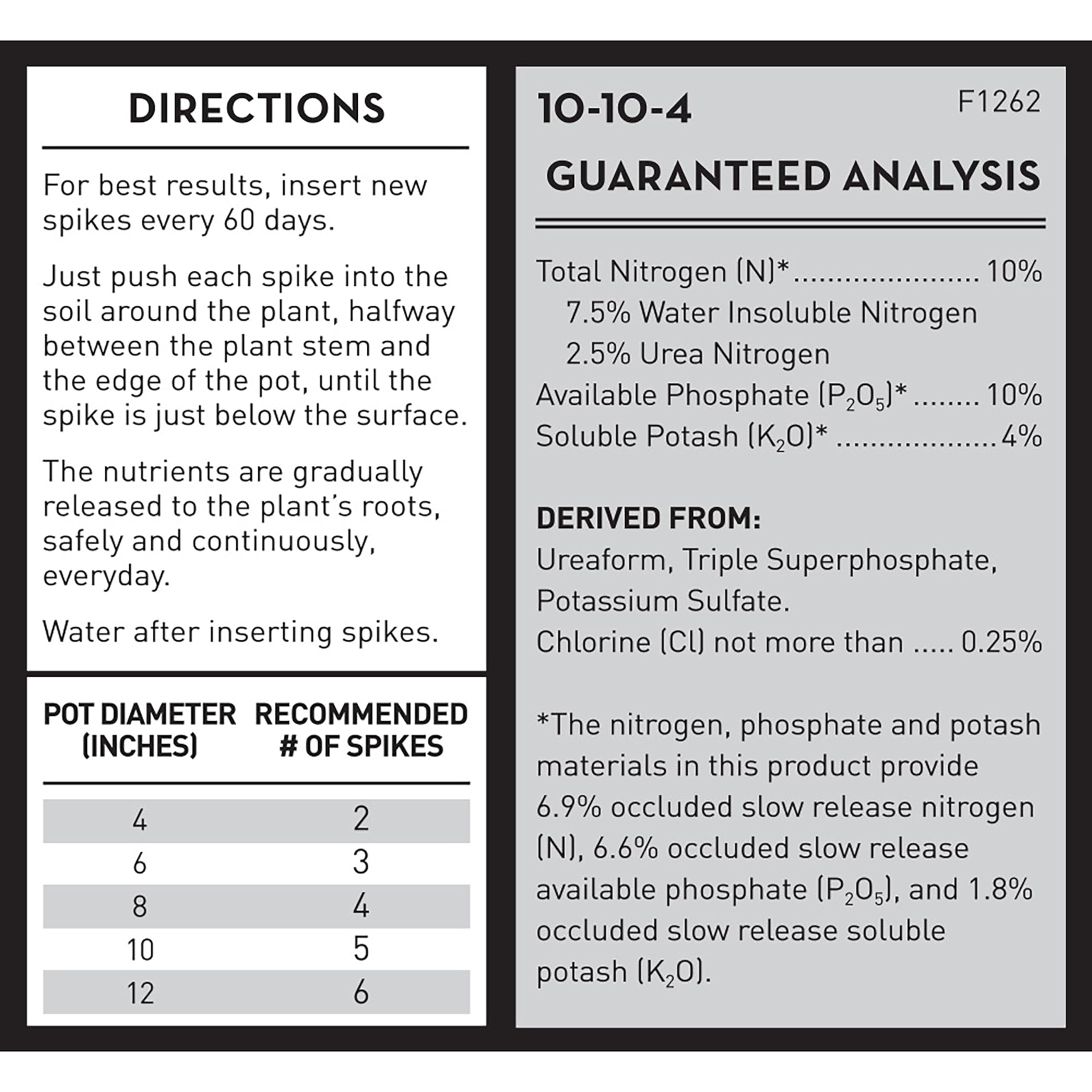 Jobe's Organics 10-10-4 spike formulation provides balanced nutrients for blooms
