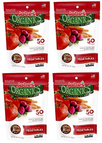 Four-pack packaging with 50 spikes per package shown for home gardeners