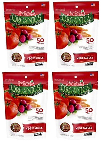 Four-pack packaging with 50 spikes per package shown for home gardeners