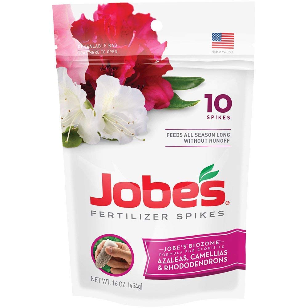 Jobes Organics azalea camellia rhododendron spikes close-up for root-directed feeding