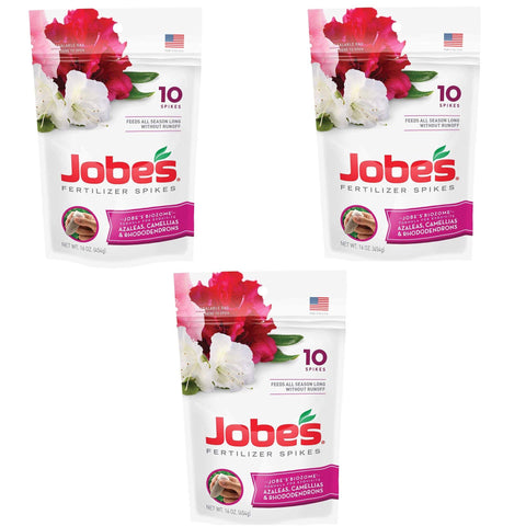 Jobes Organics azalea camellia rhododendron spikes packaging for easy targeted feeding