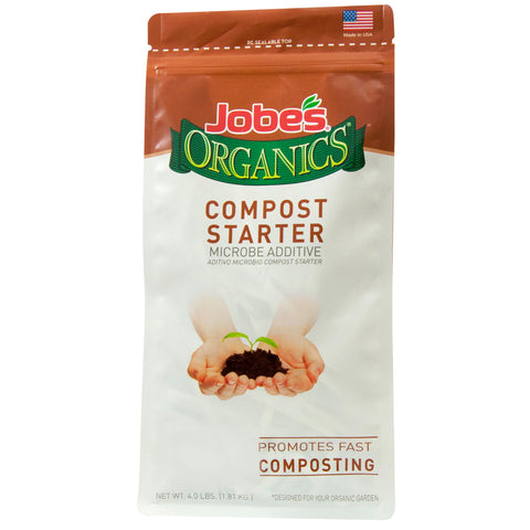 Jobe's Organics compost starter bag front view promotes faster composting