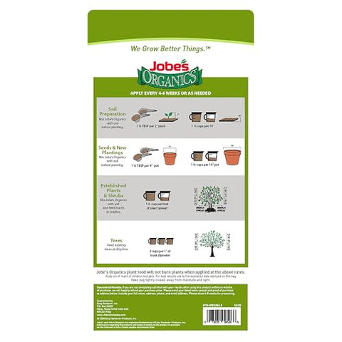 Jobe’s Organics fertilizer pouring onto soil for easy coverage.
