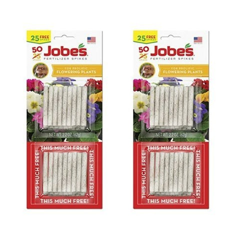 Jobe's Organics flowering plant fertilizer spikes for easy root feeding and longer-lasting blooms.