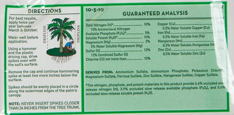 Jobe's Organics made in USA badge on palm tree spike packaging