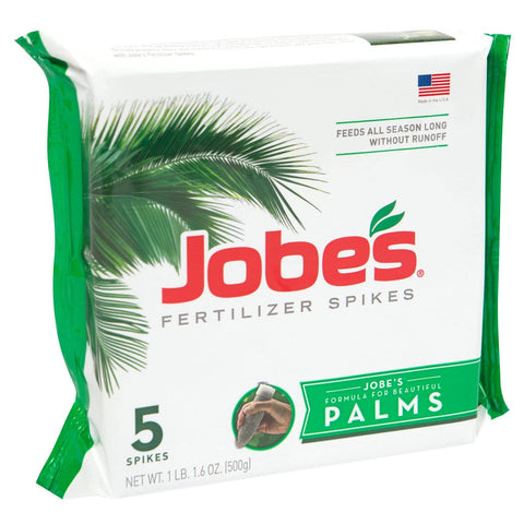 Jobe's Organics palm tree spikes 10-5-10 formula close up with micronutrients