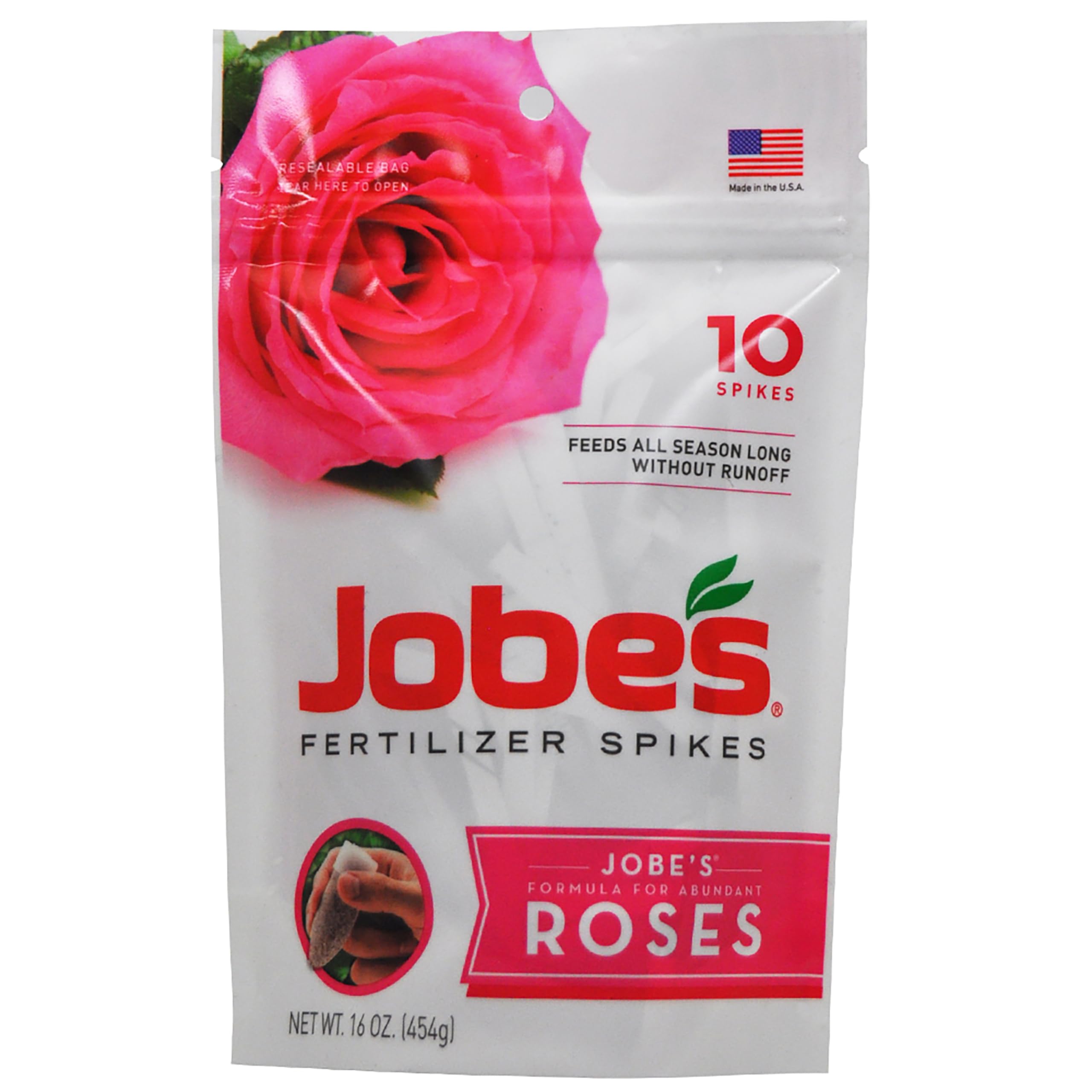 Jobes Organics rose fertilizer spikes pack for easy root feeding and steady blooms