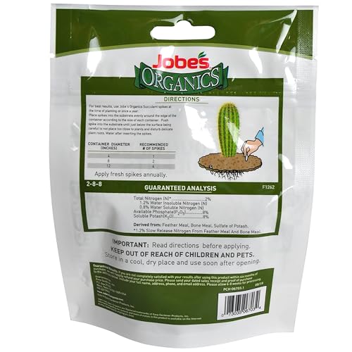 Spikes inserted in a succulent pot to nourish at the root level.
