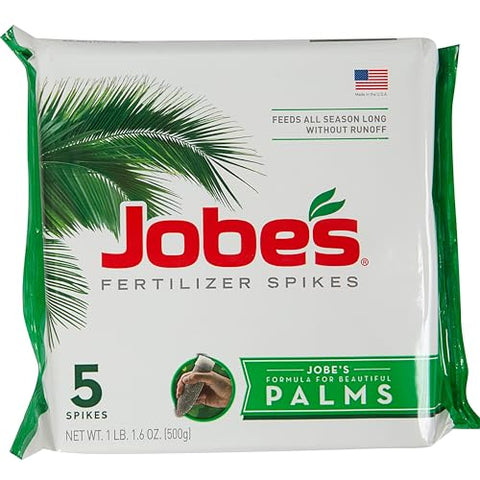 Jobe's spikes show root feeder action delivering nutrients to palm roots