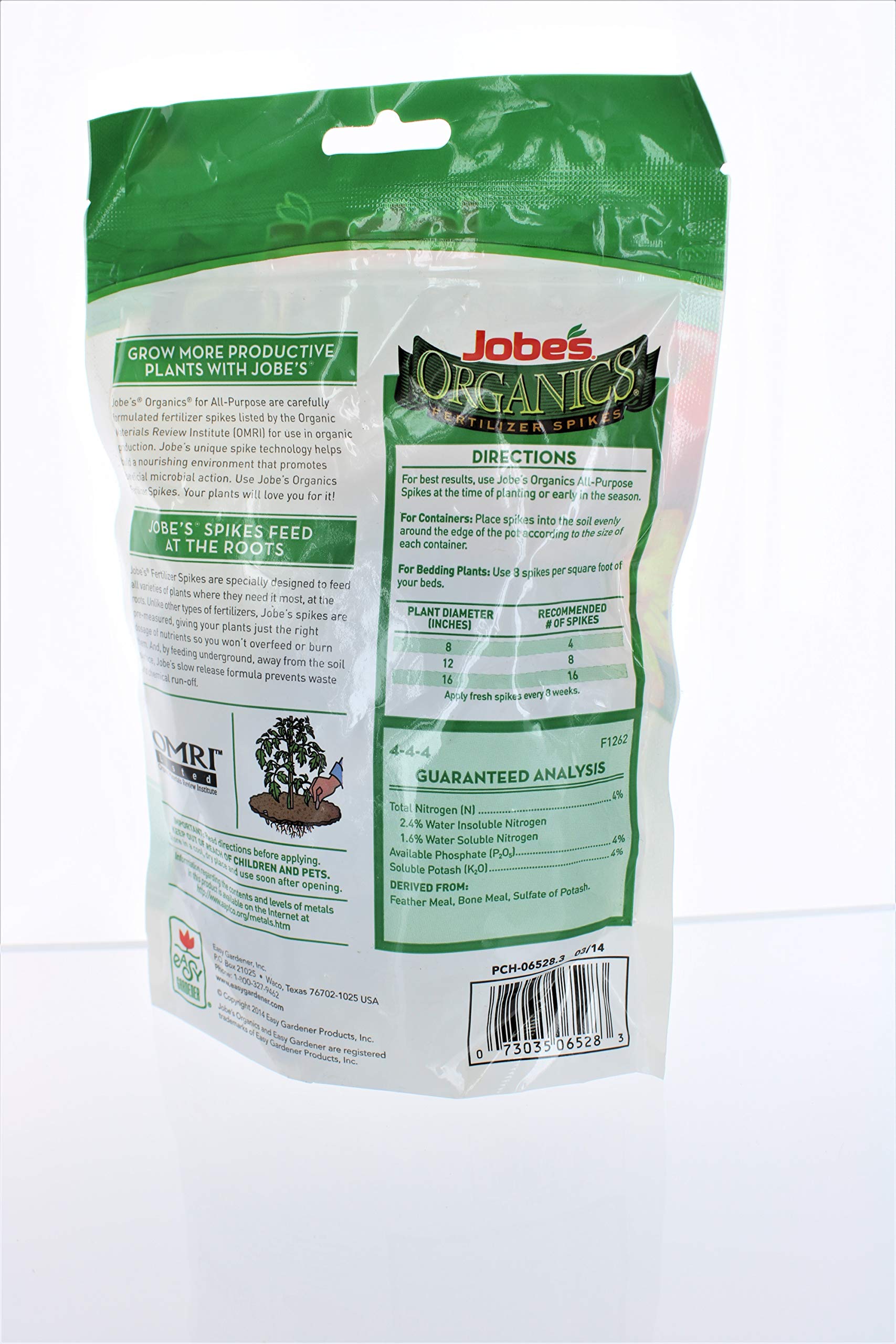 Time-release nutrition from Jobes spikes minimizes waste and maintenance.