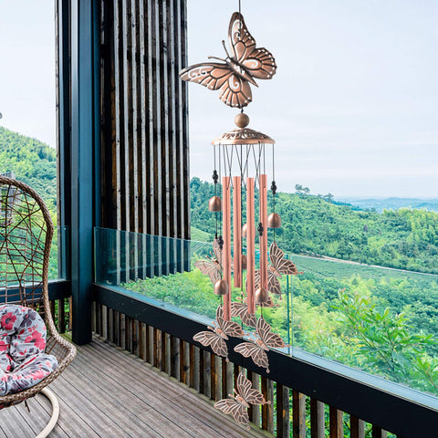 JOBOSI Butterfly Wind Chimes big lucky bead adds focal sparkle.