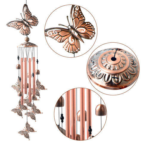 JOBOSI Butterfly Wind Chimes S-hook hanging makes setup simple.
